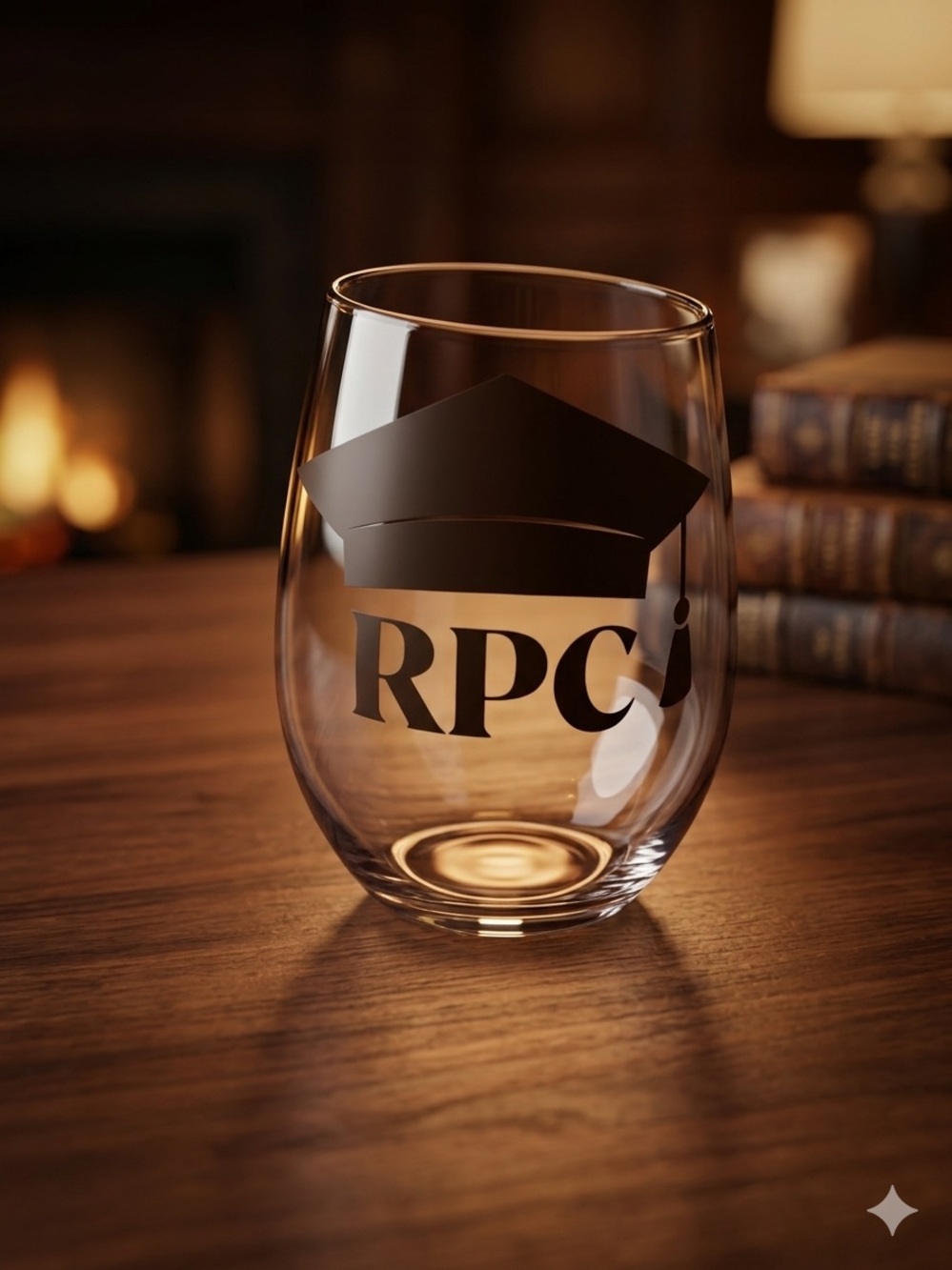 Eight (8) Personalized Cups with Black Graduation Cap and name or initials